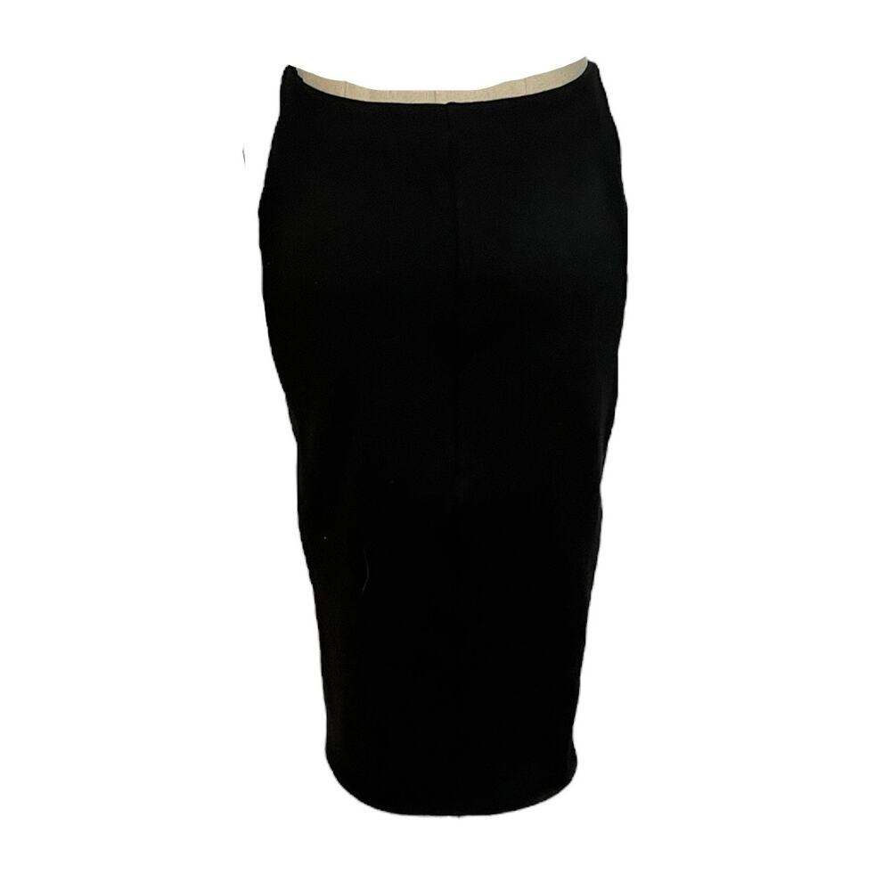 Ralph Lauren Purple Label Double Womens Black Straight Wool Skirt No Size Tag 6